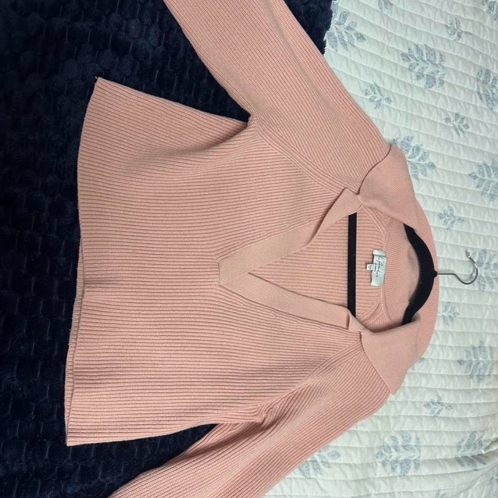 L'Academie Blush V-Neck Sweater